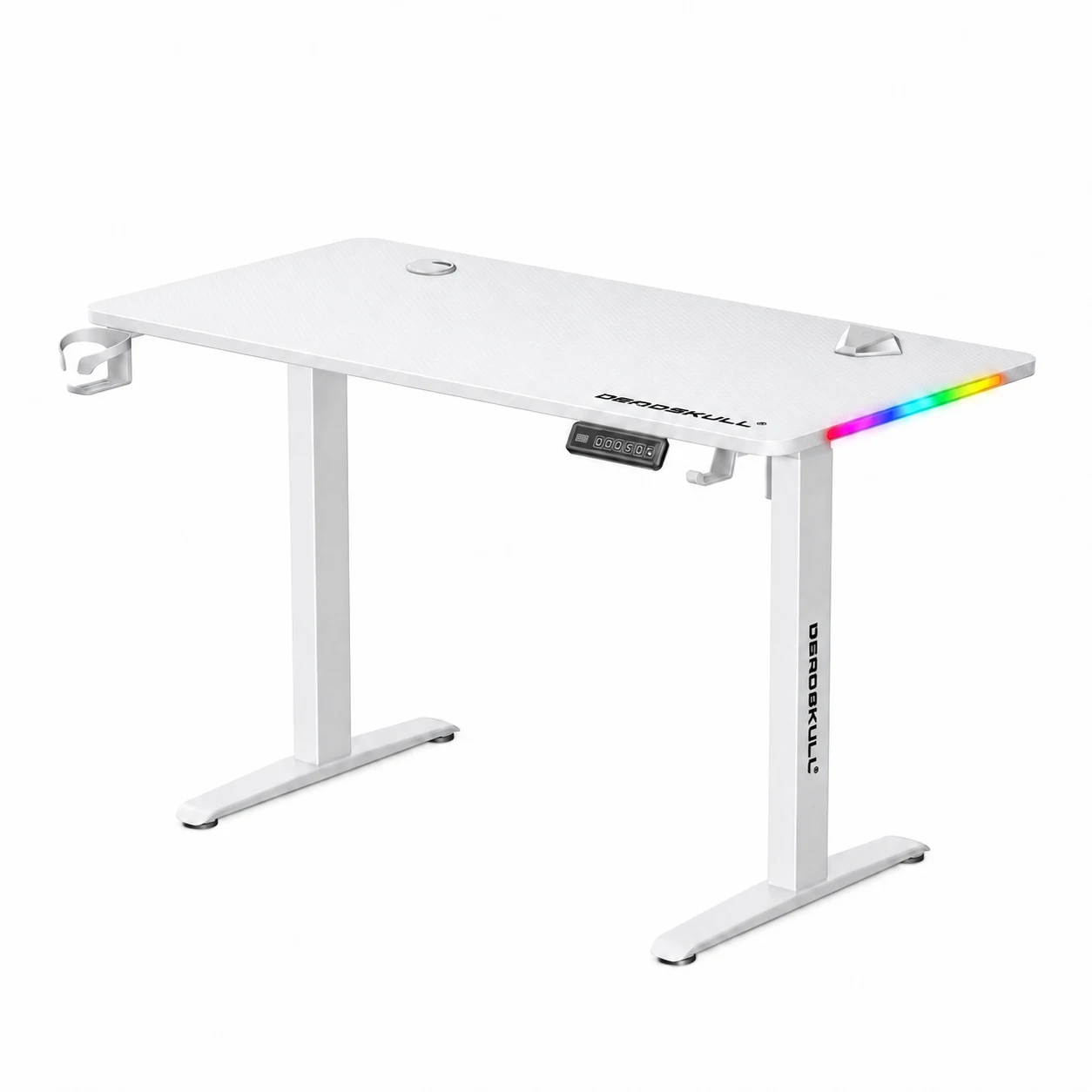 Deadskull RGB Electric Height-Adjustable Gaming Desk White